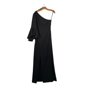 Calvin Klein Dress Women's 4 Black One-Shoulder Maxi Gown Formal Party Holiday